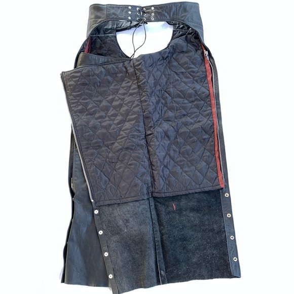 Jamin Leather Heavy Duty Lined Motorcycle Chaps ~ Men’s XXL - Picture 4 of 6